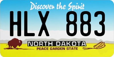 ND license plate HLX883