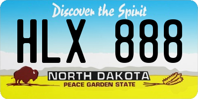 ND license plate HLX888
