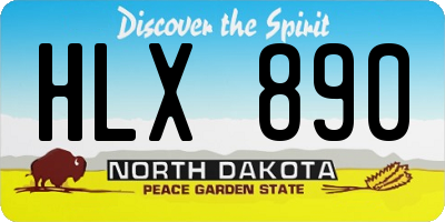 ND license plate HLX890