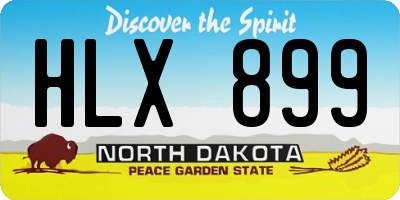 ND license plate HLX899