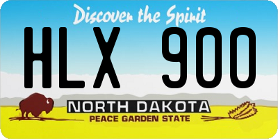ND license plate HLX900