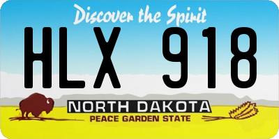 ND license plate HLX918
