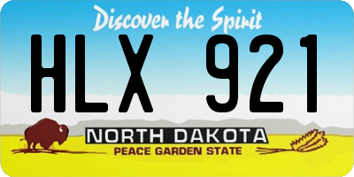 ND license plate HLX921