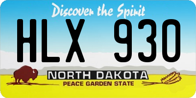 ND license plate HLX930