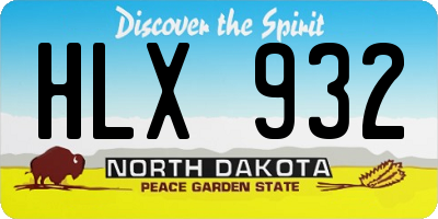 ND license plate HLX932