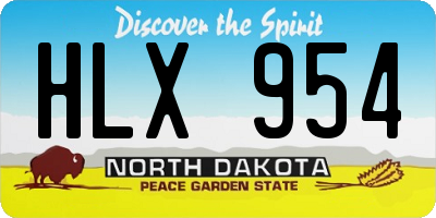 ND license plate HLX954