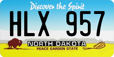 ND license plate HLX957