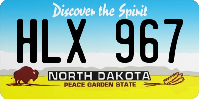 ND license plate HLX967