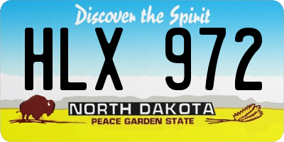ND license plate HLX972