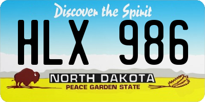 ND license plate HLX986