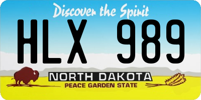 ND license plate HLX989