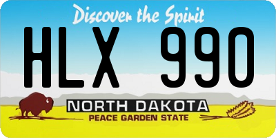 ND license plate HLX990