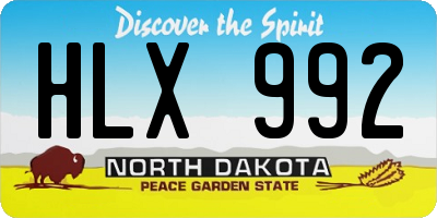 ND license plate HLX992