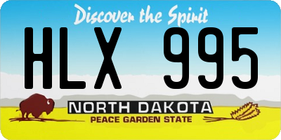 ND license plate HLX995
