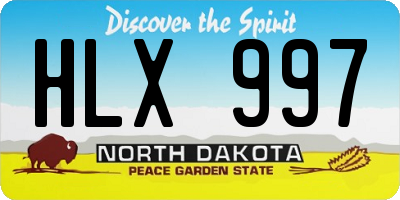 ND license plate HLX997
