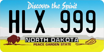 ND license plate HLX999