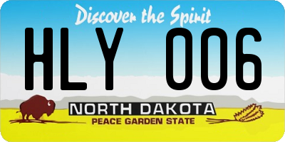 ND license plate HLY006