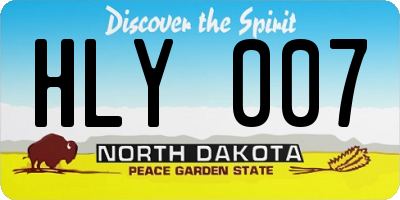 ND license plate HLY007
