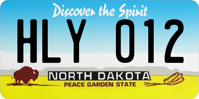 ND license plate HLY012