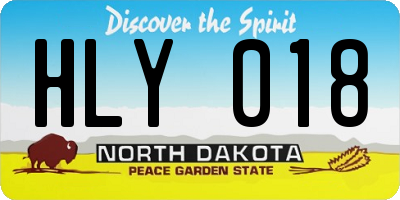 ND license plate HLY018