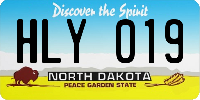 ND license plate HLY019