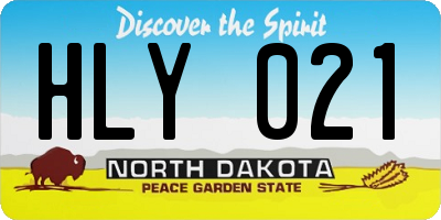 ND license plate HLY021