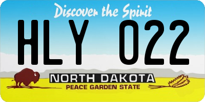 ND license plate HLY022