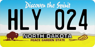 ND license plate HLY024