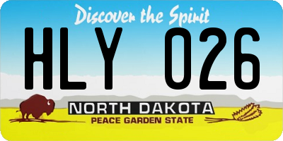 ND license plate HLY026