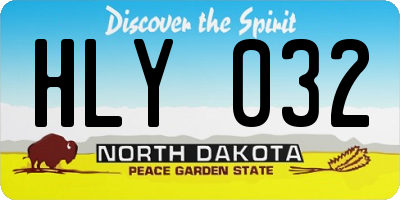 ND license plate HLY032