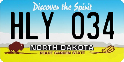 ND license plate HLY034