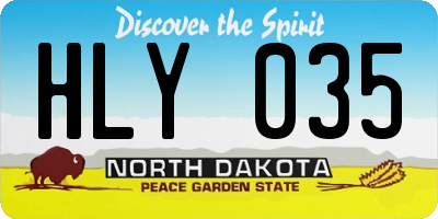 ND license plate HLY035