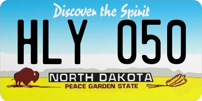 ND license plate HLY050