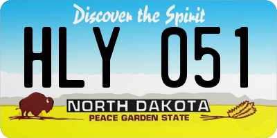 ND license plate HLY051