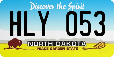 ND license plate HLY053