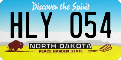 ND license plate HLY054