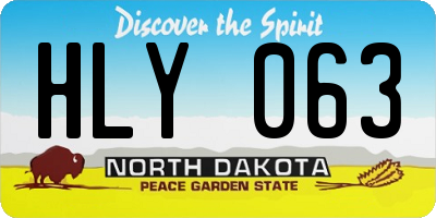 ND license plate HLY063
