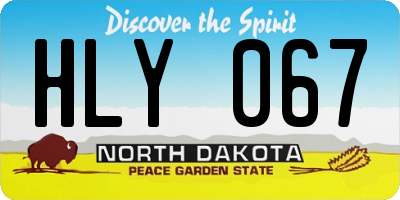 ND license plate HLY067