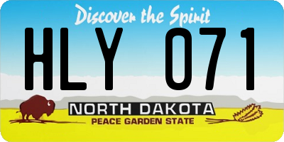 ND license plate HLY071