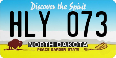 ND license plate HLY073