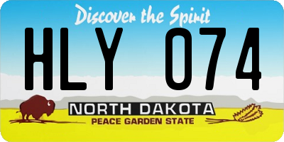 ND license plate HLY074