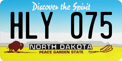 ND license plate HLY075