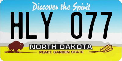 ND license plate HLY077