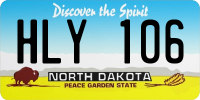 ND license plate HLY106
