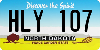 ND license plate HLY107