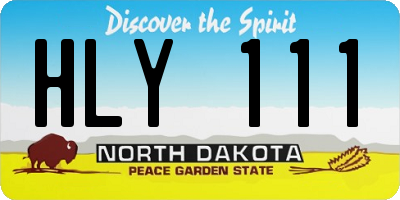 ND license plate HLY111