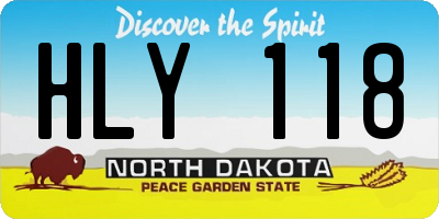 ND license plate HLY118