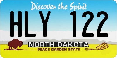 ND license plate HLY122