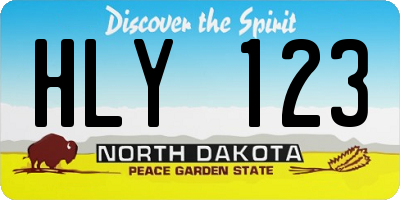 ND license plate HLY123