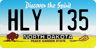 ND license plate HLY135